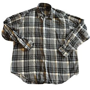 Polo Ralph Lauren Marlowe 100% Cotton Mens XL Long Sleeve Black & White Plaid